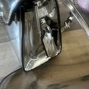 Coach Metallic Silver Shoulder Bag Sammy top handle 21